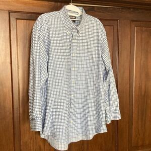 Kirkland Signature Blue Long Sleeve Button Down Shirt XL 17 32/33 Traditional